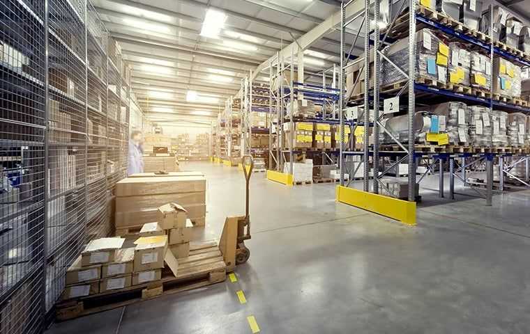 inside of a warehouse